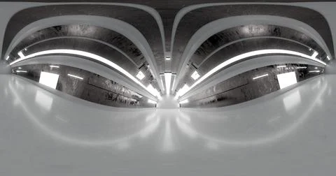 3d rendering. 360 degree spherical seamless vr panorama. Abstract empty dark Illustrazione stock