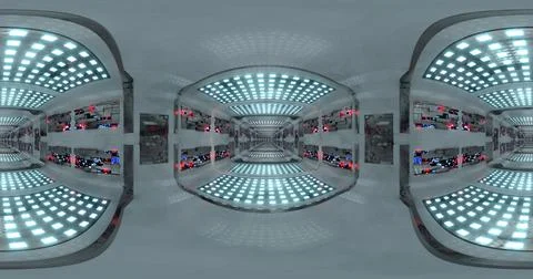 3d rendering. 360 degree spherical seamless vr panorama. Abstract empty dark Stock Illustration