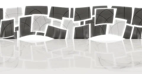 3d rendering. 360 degree spherical seamless vr panorama. Abstract empty dark Stock Illustration