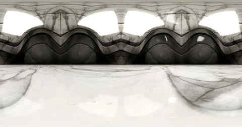 3d rendering. 360 degree spherical seamless vr panorama. Abstract empty dark 库存插图