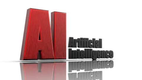 3d rendering of 3D AI Wording with white background 스톡 일러스트