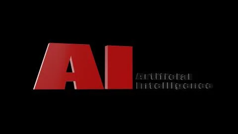 3d rendering of 3D AI Wording with white background Stock Illustration