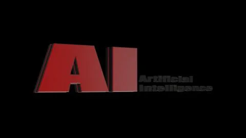 3d rendering of 3D AI Wording with white background 스톡 일러스트