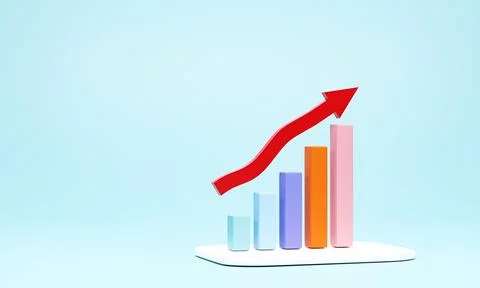 3D rendering, 3D illustration. bar graph, pie chart and isolated on white b.. 스톡 일러스트