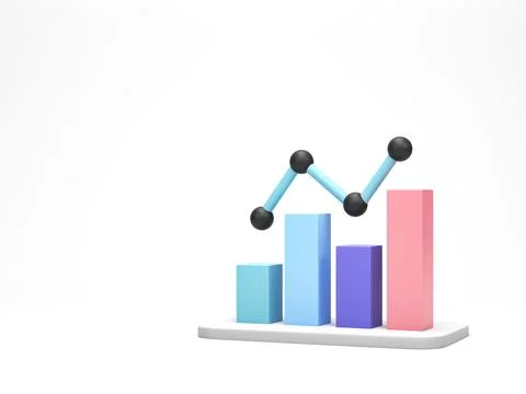 3D rendering, 3D illustration. Business chart. Ascending graph for growth f.. 스톡 일러스트
