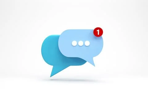 3D rendering, 3D illustration. Chat bubble icon isolated on white backgroun.. 스톡 일러스트