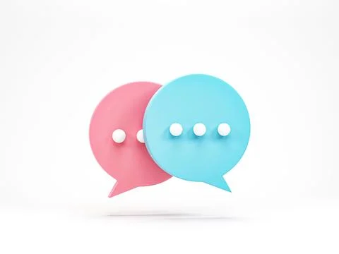 3D rendering, 3D illustration. chat bubble icon isolated on white backgroun.. 스톡 일러스트