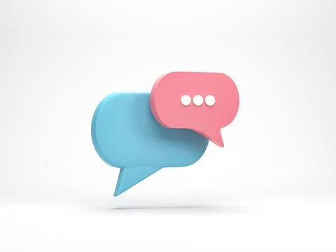 3D rendering, 3D illustration. Chat bubble icon isolated on white backgroun.. イラスト素材