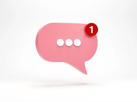 3D rendering, 3D illustration. Chat bubble icon isolated on white backgroun.. イラスト素材