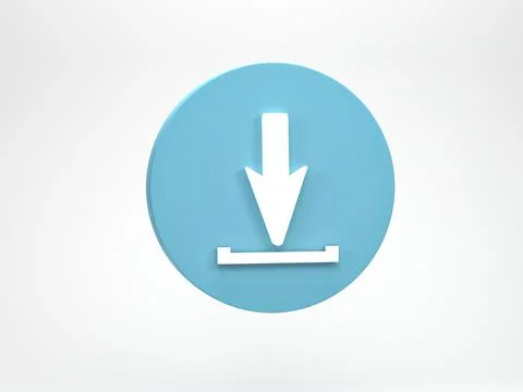 3D rendering, 3D illustration. download icon isolated on white background. .. 스톡 일러스트