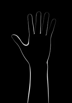 3d rendering. 3d illustration . Human parts with black background . Hand Stock Illustration