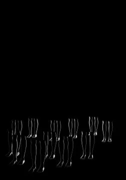 3d rendering. 3d illustration . Human parts with black background . legs Stock Illustration