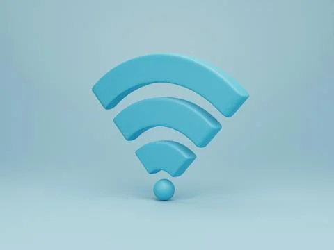 3d rendering, 3d illustration. Icon Wi-Fi, wireless internet network symbol.. 스톡 일러스트