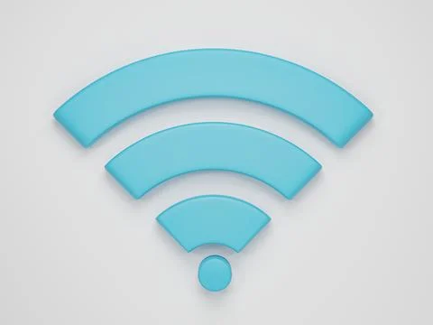 3d rendering, 3d illustration. Icon Wi-Fi, wireless internet network symbol.. 스톡 일러스트