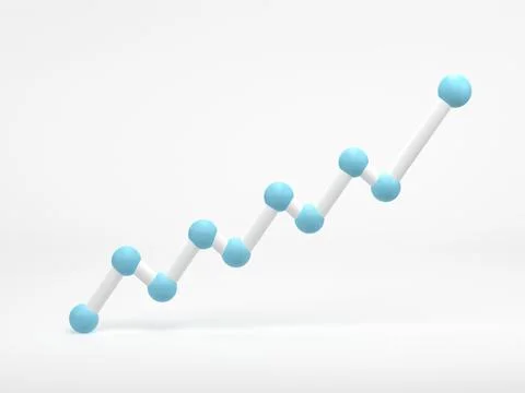 3D rendering, 3D illustration. Line graph isolated on white background. Con.. 스톡 일러스트