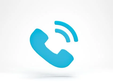 3D rendering, 3D illustration. Phone call icon isolated on white background.. Stock Illustration