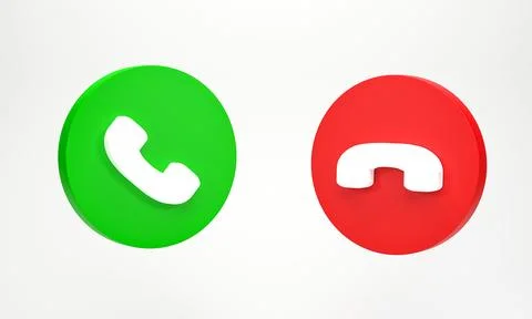 3D rendering, 3D illustration. Phone call icon isolated on white background.. Stock Illustration
