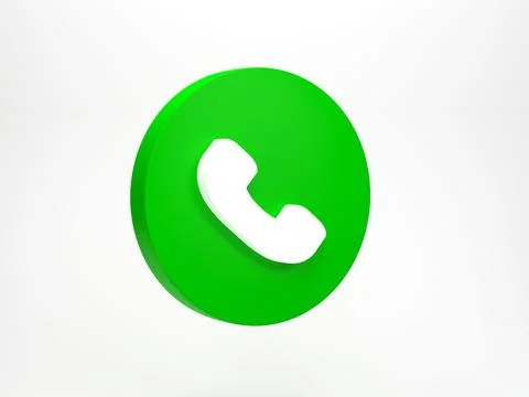 3D rendering, 3D illustration. Phone call icon isolated on white background.. Stock Illustration