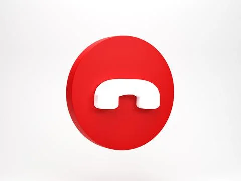 3D rendering, 3D illustration. Phone call icon isolated on white background.. Stock Illustration