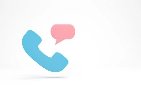 3D rendering, 3D illustration. Phone call icon with speech bubble isolated .. イラスト素材