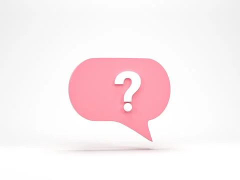 3D rendering, 3D illustration. Question mark icon in speech bubble isolated.. Illustrazione stock