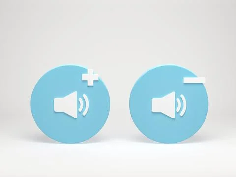 3D rendering, 3D illustration. Speaker icon increases and reduces sound. lo.. 스톡 일러스트