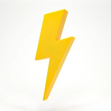 3D rendering, 3D illustration. Thunder yellow symbol. bolt lighting icon. c.. Stock Illustration