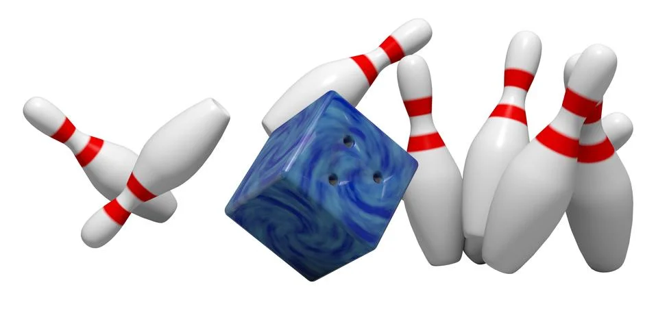 3d rendering, 3d illustrations. Bowling with square ball イラスト素材