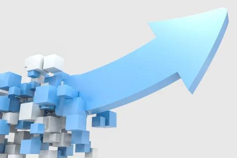 3d rendering, 3d model of arrow, the concept of development and direction Illustrazione stock