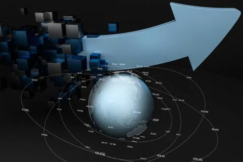 3d rendering, 3d model of arrow, the concept of development and direction 스톡 일러스트