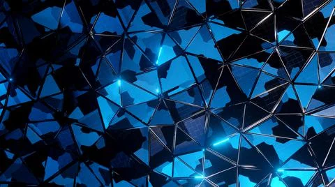 3D rendering, 3d polygonal mesh, glass surface Stock Illustration