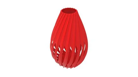 3D rendering of a 3d printed vase complex shaped and colored isoalted on white Stock Illustration
