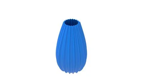 3D rendering of a 3d printed vase complex shaped and colored isoalted on white Stock Illustration