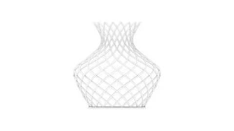 3D rendering of a 3d printed vase complex shaped and colored isoalted on white Stock Illustration