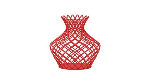 3D rendering of a 3d printed vase complex shaped and colored isoalted on white Stock Illustration