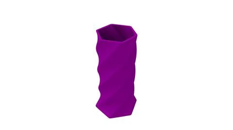 3D rendering of a 3d printed vase complex shaped and colored isoalted on white Stock Illustration