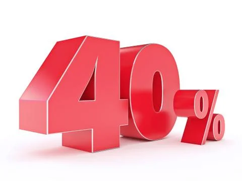 3D rendering of a 40 percent discount Stock Illustration
