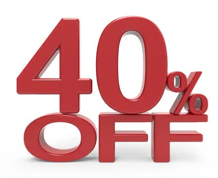 3d rendering of a 40% symbol Stock Illustration