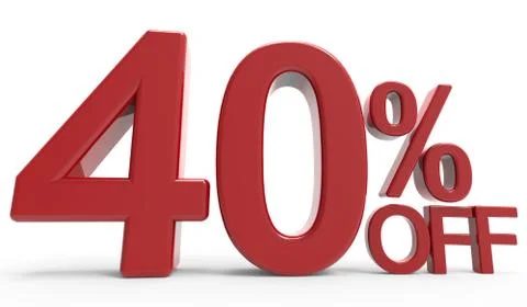 3d rendering of a 40% off symbol Stock Illustration