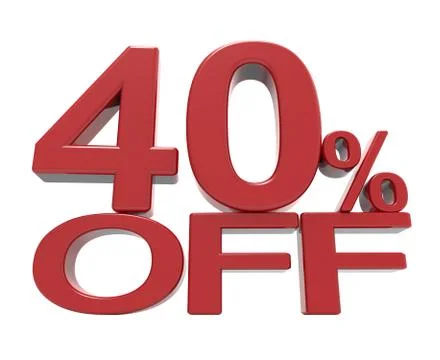 3d rendering of a 40% symbol Stock Illustration