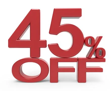 3d rendering of a 45% off symbol Stock Illustration
