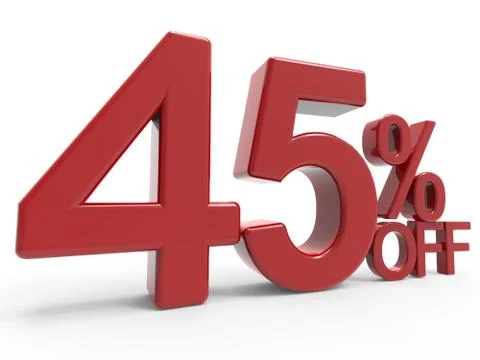 3d rendering of a 45% off symbol Stock Illustration