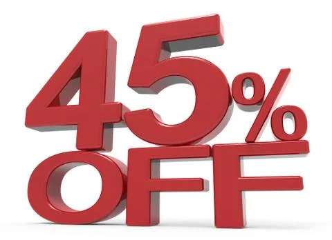 3d rendering of a 45% off symbol Stock Illustration