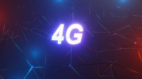 3d Rendering 4g High Speed Connection Internet Background. Social Network Con Stock Illustration