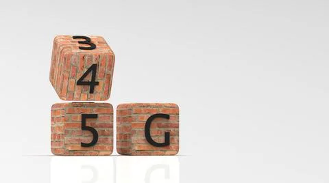 3d rendering of 4G,5g Concept dice design with nice background Stock Illustration