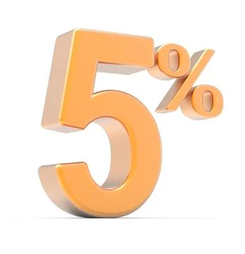 3d rendering of a 5% symbol Stock Illustration