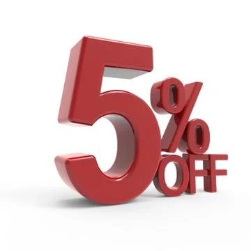 3d rendering of a 5% off symbol Stock Illustration