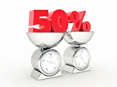 3D rendering of a 50 percent discount Stock Illustration