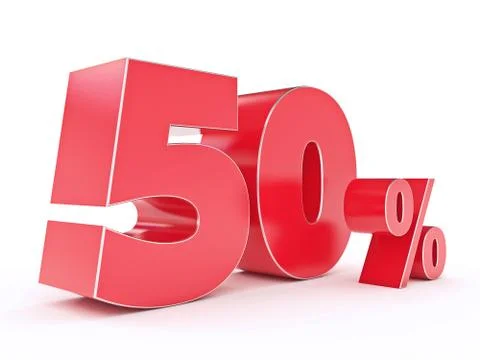 3D rendering of a 50 percent discount Stock Illustration