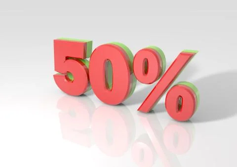 3d rendering of a 50 percent Stock Illustration